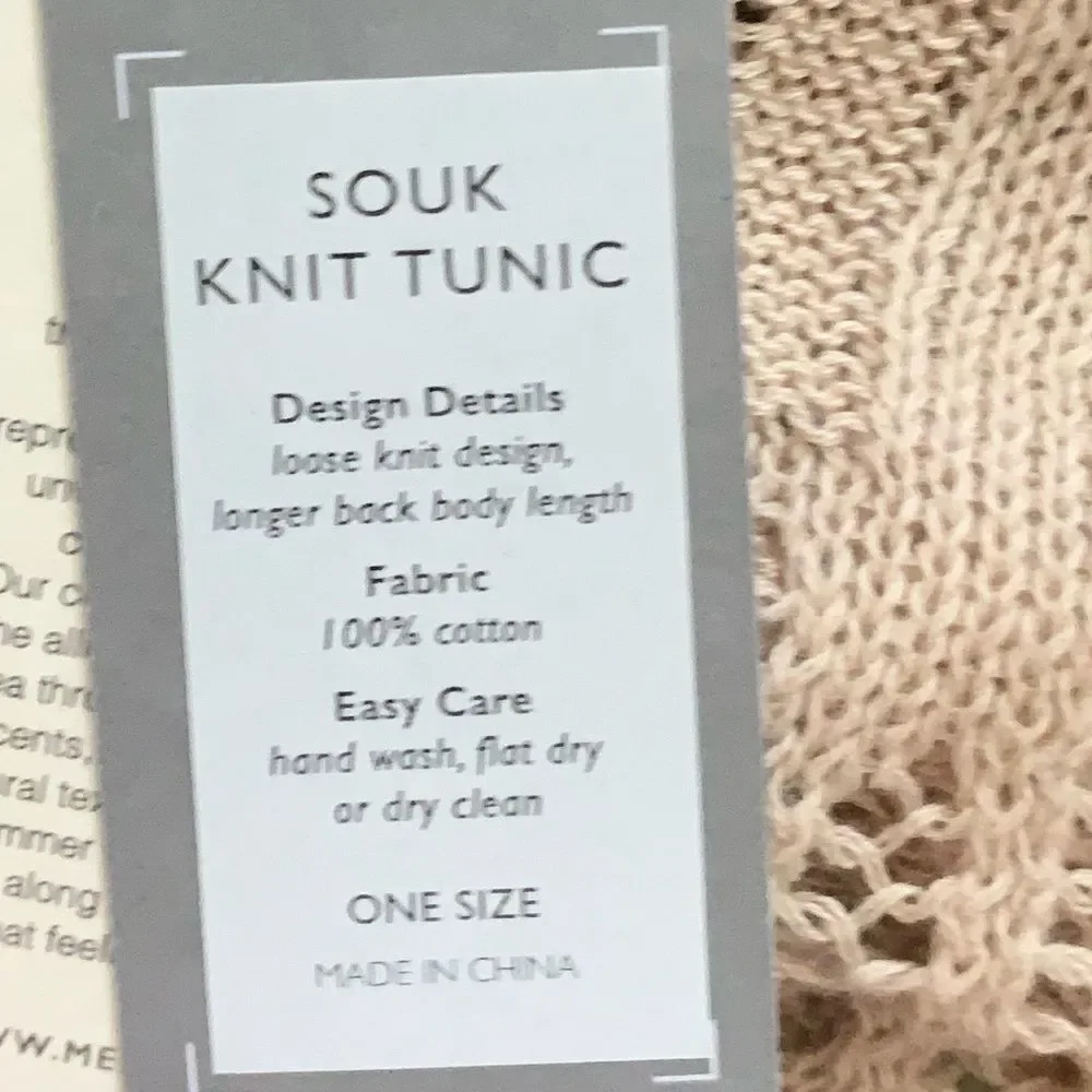Mersea souk knit tunic-beige-NWT-OS